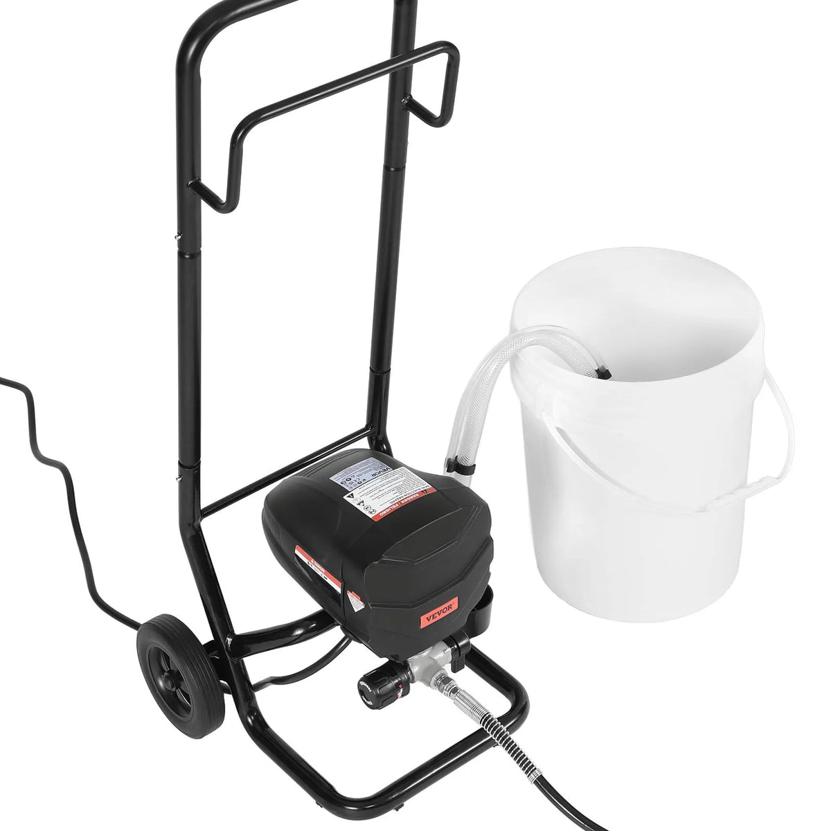 VEVOR Airless Paint Sprayer, 650 W, 20.7 MPa High-Pressure Airless Painting Machine with Cart, Cleaning Brush, Hose, Extension Rod and Nozzles, Electric Paint Sprayer for Indoor and Outdoor Work