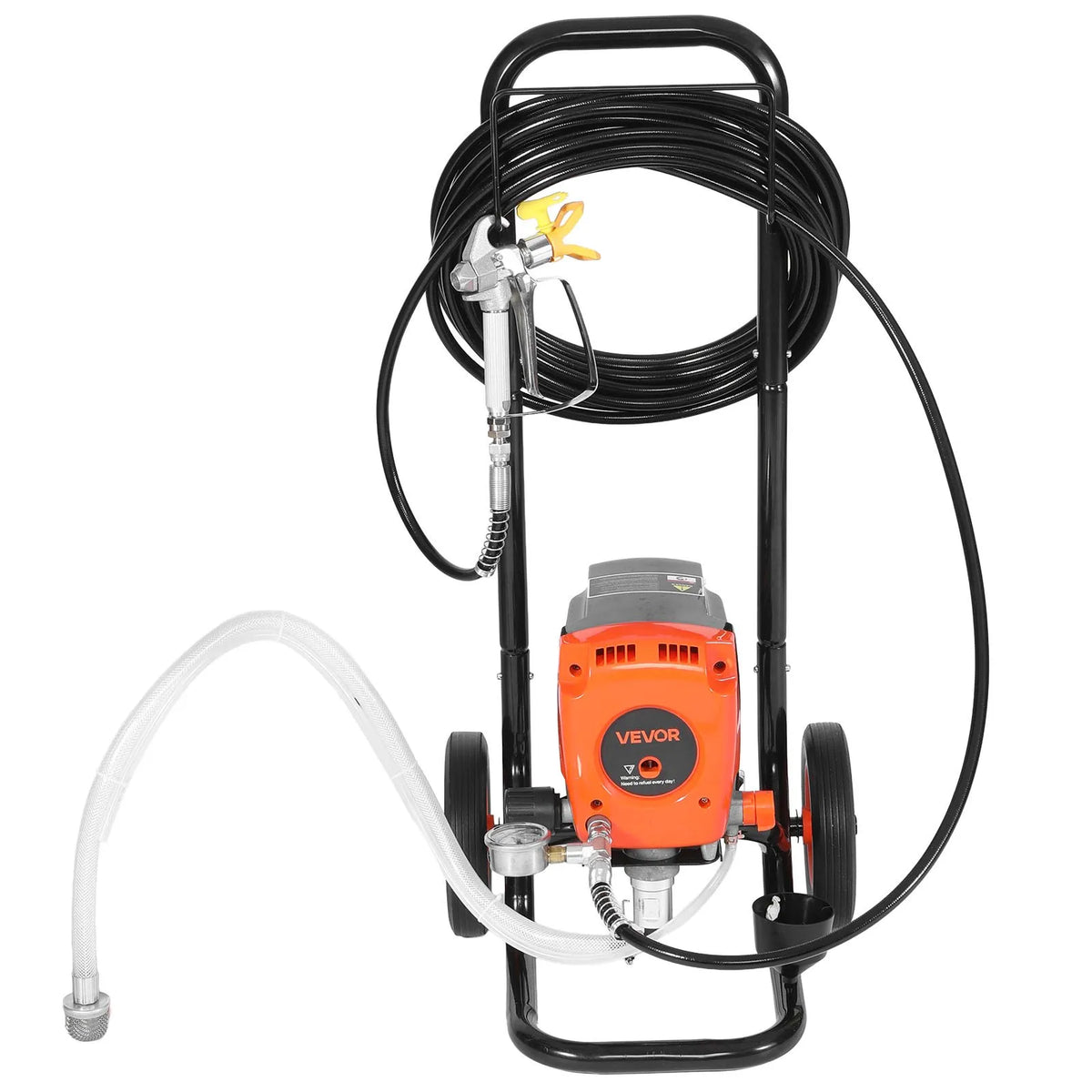 VEVOR Airless Paint Sprayer, 900 W, 22.8 MPa High-Pressure Airless Painting Machine with Cart, Cleaning Brush, Hose, Extension Rod and Nozzles, Electric Paint Sprayer for Indoor and Outdoor Work