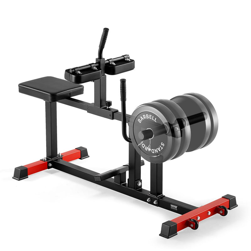 VEVOR sēdošais ikru trenažieris līdz 200 kg, ikru pacelšanas trenažieris mājas sporta zālei, kāju treniņu iekārta apakšējai ķermeņa daļai, piemērots 50 mm svaru diskiem - ZEMLETES.LV