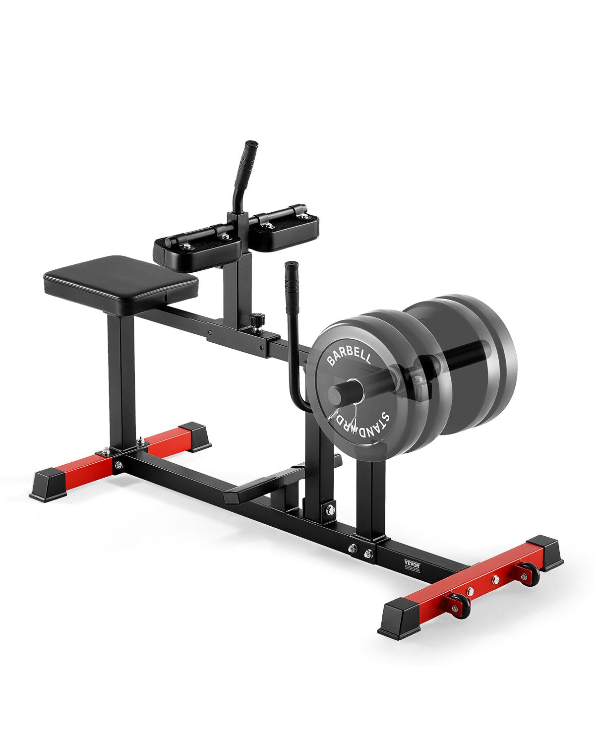 VEVOR sēdošais ikru trenažieris līdz 200 kg, ikru pacelšanas trenažieris mājas sporta zālei, kāju treniņu iekārta apakšējai ķermeņa daļai, piemērots 50 mm svaru diskiem - ZEMLETES.LV