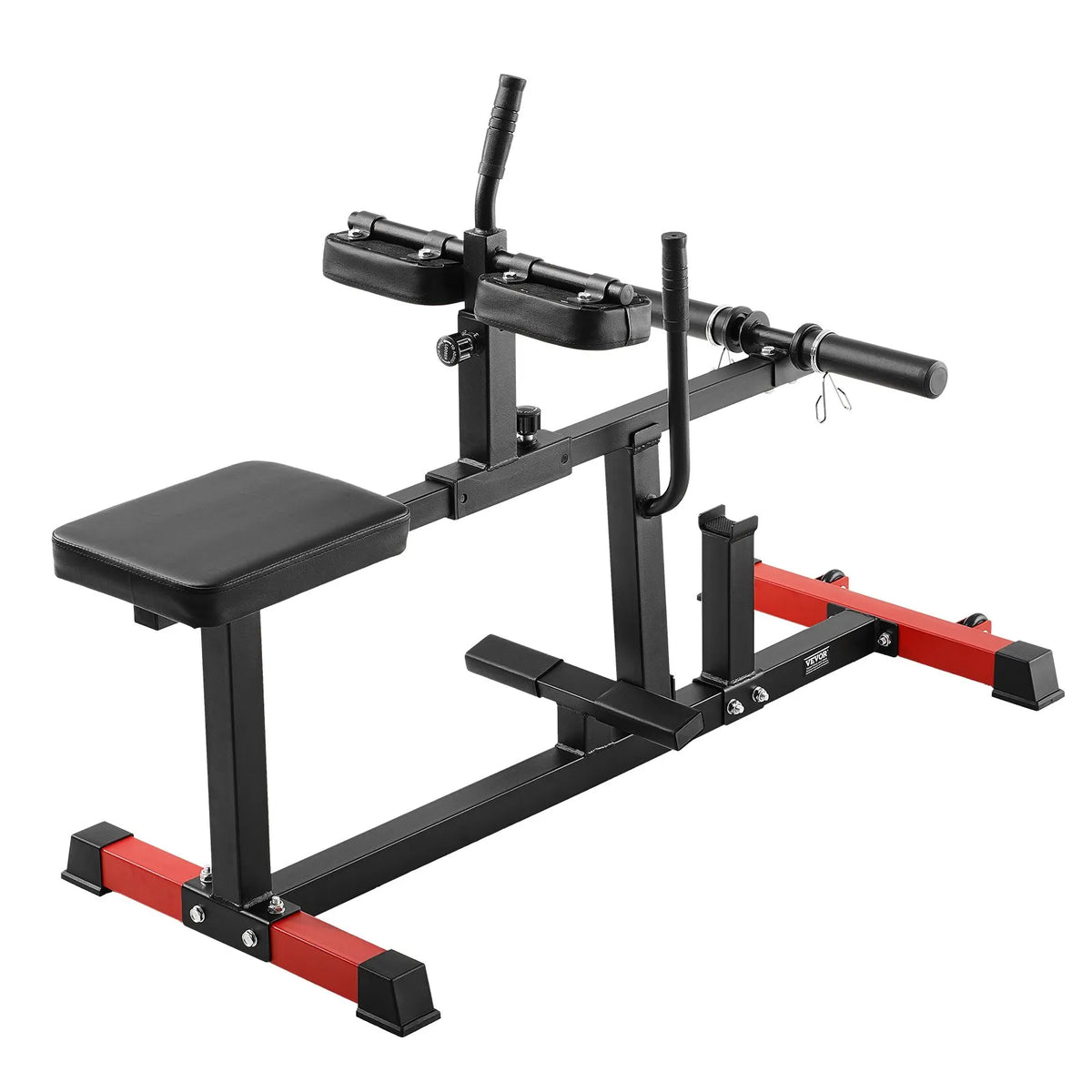 VEVOR sēdošais ikru trenažieris līdz 200 kg, ikru pacelšanas trenažieris mājas sporta zālei, kāju treniņu iekārta apakšējai ķermeņa daļai, piemērots 50 mm svaru diskiem - ZEMLETES.LV