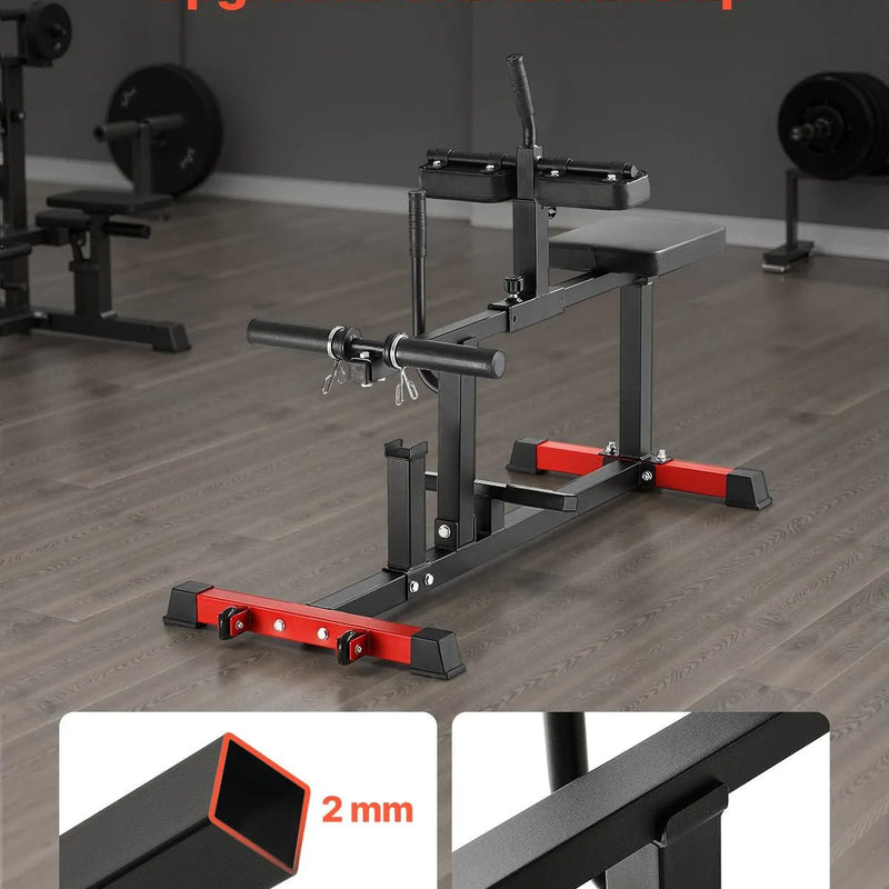 VEVOR sēdošais ikru trenažieris līdz 200 kg, ikru pacelšanas trenažieris mājas sporta zālei, kāju treniņu iekārta apakšējai ķermeņa daļai, piemērots 50 mm svaru diskiem - ZEMLETES.LV