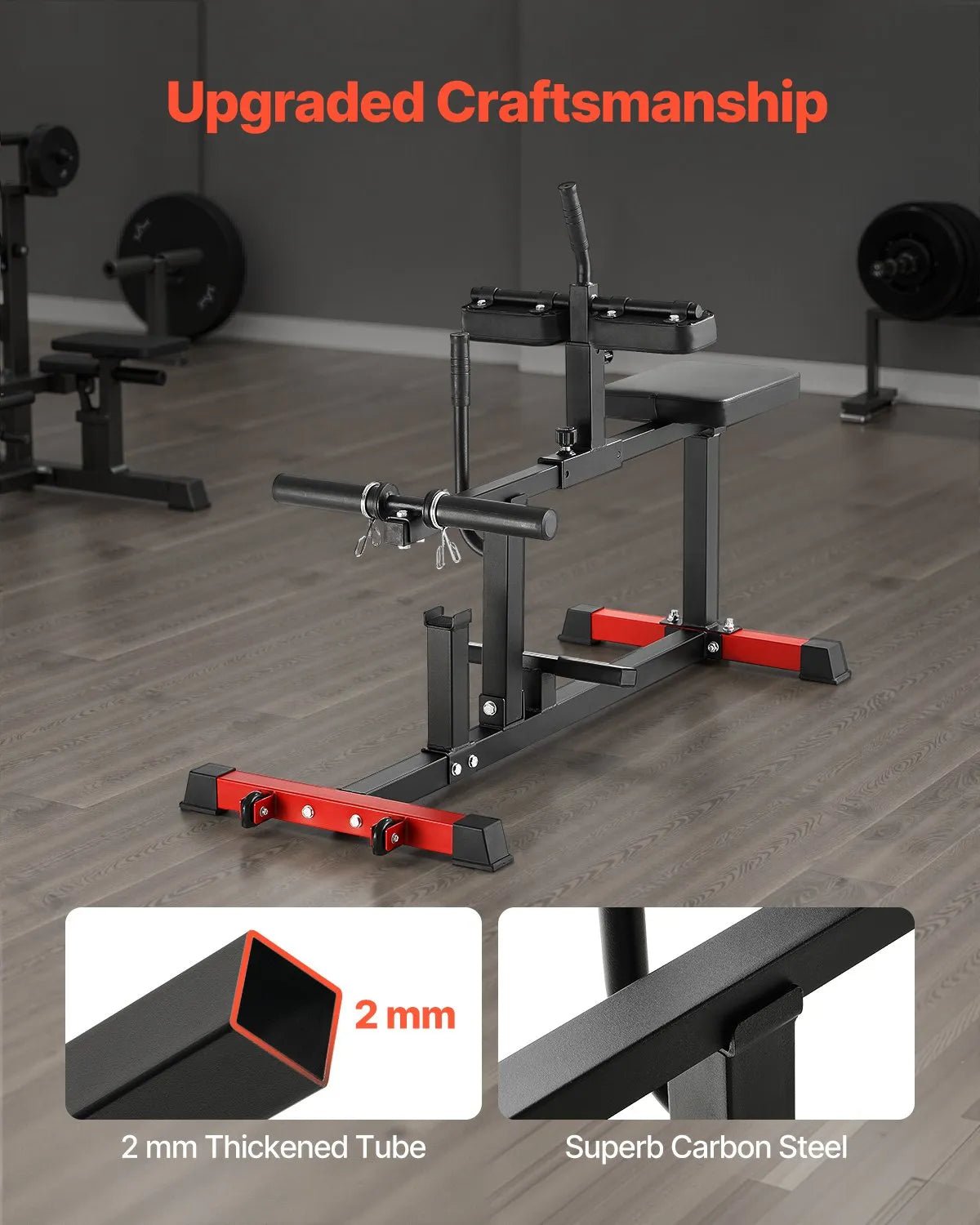 VEVOR sēdošais ikru trenažieris līdz 200 kg, ikru pacelšanas trenažieris mājas sporta zālei, kāju treniņu iekārta apakšējai ķermeņa daļai, piemērots 50 mm svaru diskiem - ZEMLETES.LV