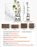 VEVOR 9 līmeņu iekštelpu augu statīvs ar audzēšanas gaismām, 160 cm liektas formas metāla stūra plaukts ar taimeri un 10 spilgtuma līmeņiem, augu un ziedu ekspozīcijas statīvs dzīvojamai istabai un balkonam