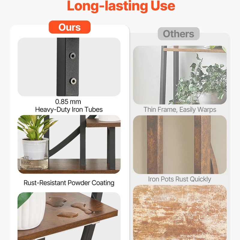 VEVOR iekštelpu augu statīvs ar audzēšanas apgaismojumu, 166,5 cm augsts, 7 līmeņu pusmēness formas metāla plaukts (2 gab. komplekts) ar taimera funkciju (3 režīmi) un 10 spilgtuma līmeņiem, piemērots ziedu un augu ekspozīcijai dzīvojamā telpā.