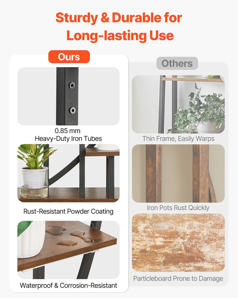 VEVOR iekštelpu augu statīvs ar audzēšanas apgaismojumu, 166,5 cm augsts, 7 līmeņu pusmēness formas metāla plaukts (2 gab. komplekts) ar taimera funkciju (3 režīmi) un 10 spilgtuma līmeņiem, piemērots ziedu un augu ekspozīcijai dzīvojamā telpā.