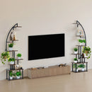 VEVOR iekštelpu augu statīvs ar audzēšanas apgaismojumu, 166,5 cm augsts, 7 līmeņu pusmēness formas metāla plaukts (2 gab. komplekts) ar taimera funkciju (3 režīmi) un 10 spilgtuma līmeņiem, piemērots ziedu un augu ekspozīcijai dzīvojamā telpā.