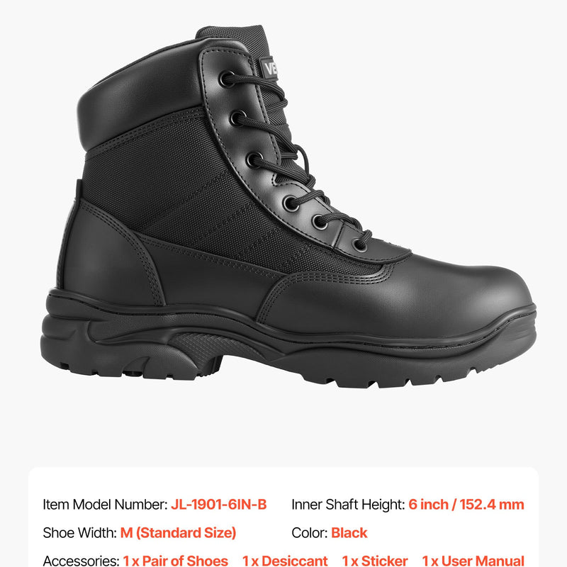 44.5_VEVOR vīriešu militārie taktiskie zābaki, 152 mm kaujas un pārgājienu darba zābaki, viegli, elpojoši un izturīgi motociklu zābaki āra drošībai un alpīnismam, ES izmērs 44,5