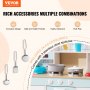 VEVOR Wooden Play Kitchen for Children with Light and Sound, 24 Accessories, White