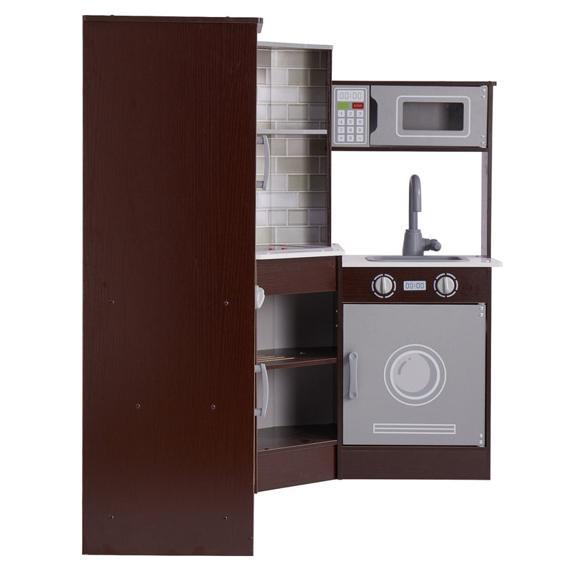 VEVOR bērnu virtuves rotaļu komplekts - 24 gab. kulinārijas piederumu komplekts, brūns