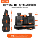 VEVOR universālie automašīnas sēdekļu pārvalki, 9 gab., mākslīgā āda, priekšējiem un aizmugurējiem sēdekļiem, daļēji slēgts dizains, noņemami galvas balsti, piemēroti gaisa spilveniem, automašīnām, apvidus un kravas auto