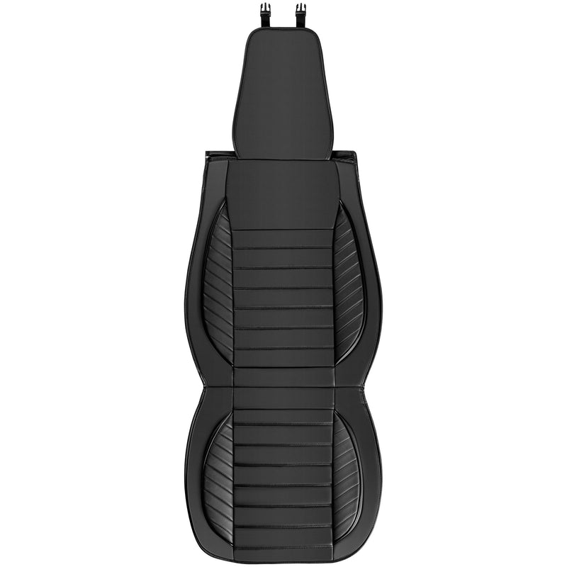 VEVOR Universālie Sēdekļu Pārvalki, 2 gabali, Pusstāvīga Dizaina, Noņemams Galvas Balsts, Gaisa Spilvena Saderība, Mākslīgā Āda, Melna