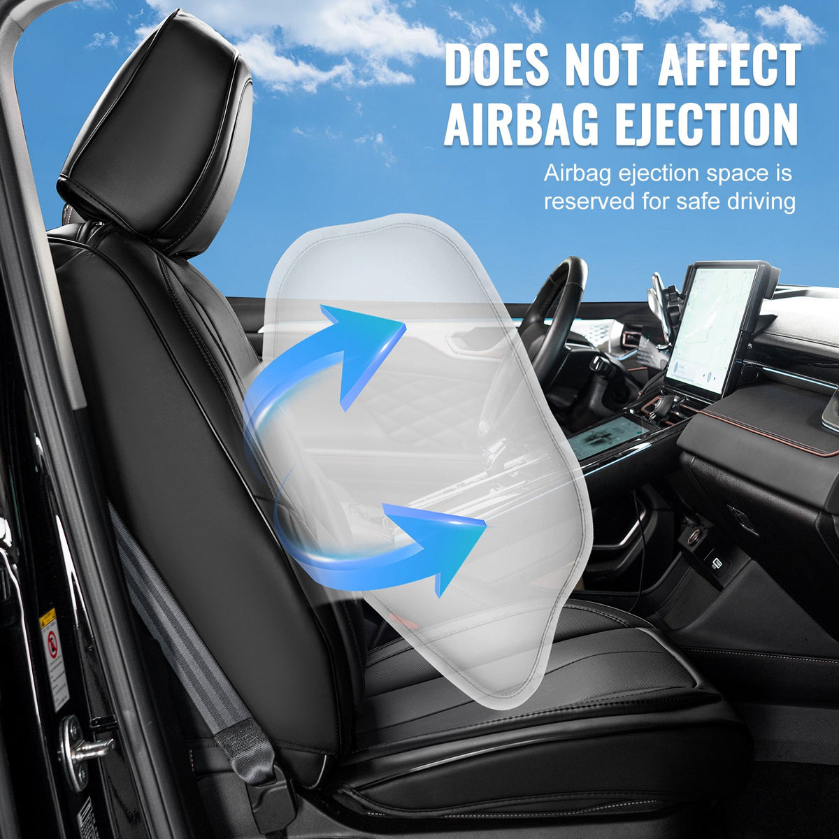 VEVOR Universal Car Seat Covers, 13 Pieces, Full Set for Front and Rear Seats, Artificial Leather, Full Coverage, Compatible with Airbags and Removable Headrests, Suitable for Cars, SUVs and Vans