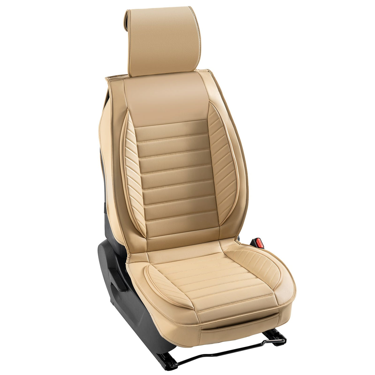 VEVOR Universal Car Seat Covers, 2 Pieces, Artificial Leather, Semi-Wrap Design, Removable Headrest, Airbag Compatible, Suitable for Most Cars, SUVs and Trucks, Beige