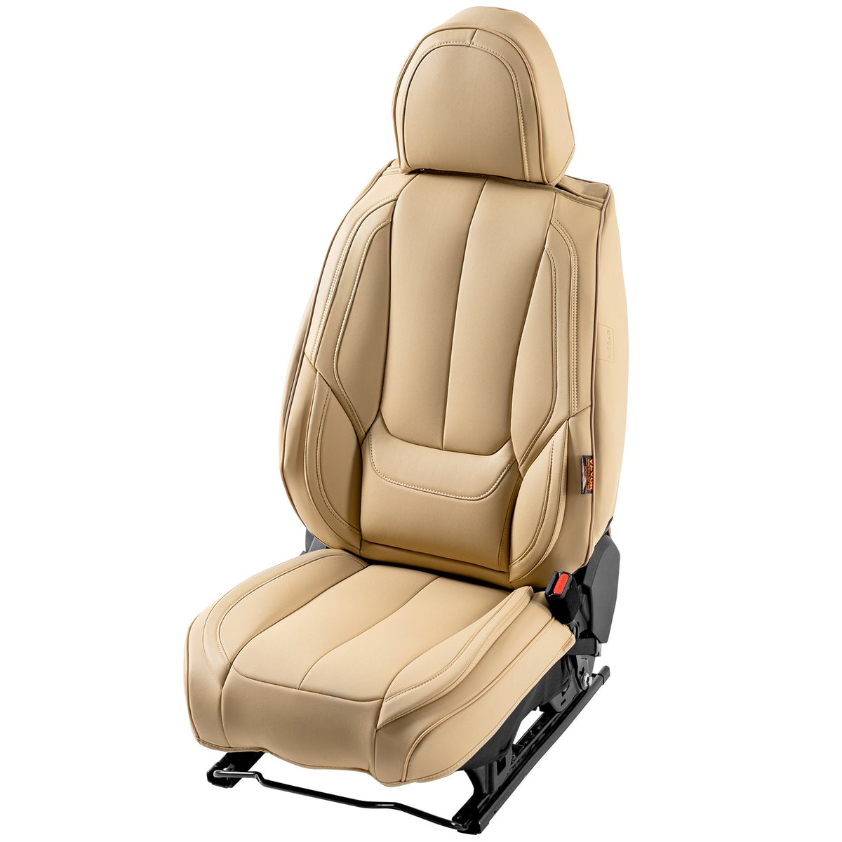 VEVOR Universal Car Seat Covers for Front Seats, 6 Pieces Artificial Leather, Removable Headrest, Airbag Compatible, Beige