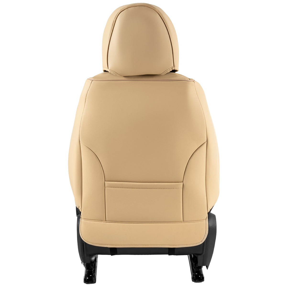 VEVOR Universal Car Seat Covers for Front Seats, 6 Pieces Artificial Leather, Removable Headrest, Airbag Compatible, Beige