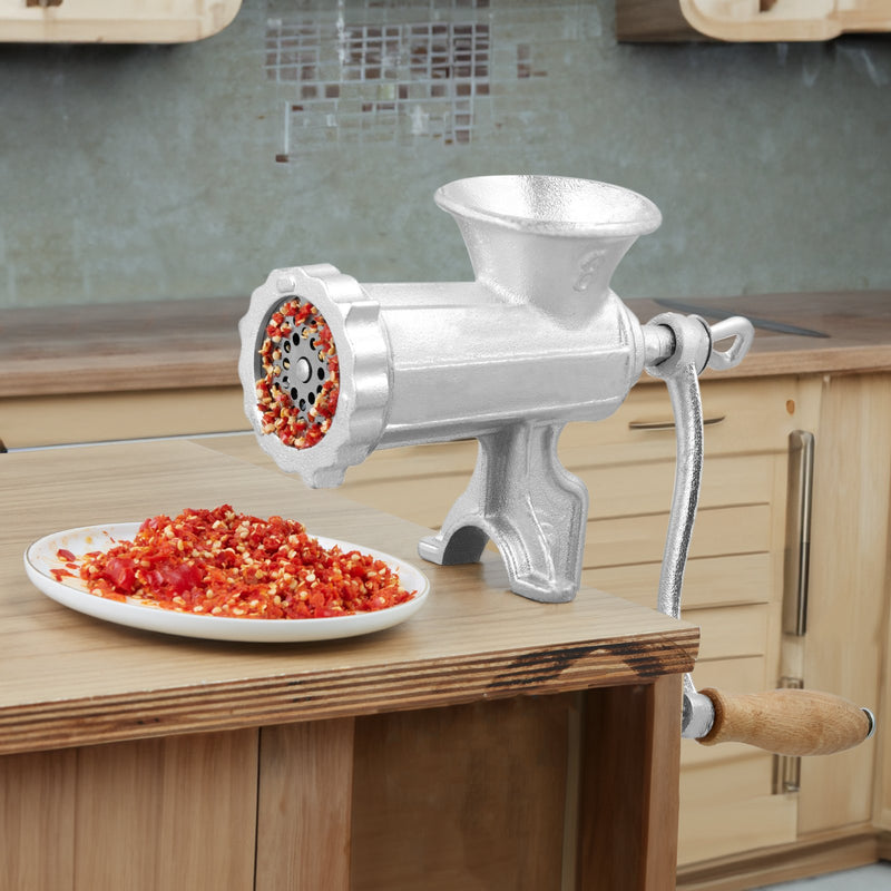 VEVOR manuālais gaļas maļamais aparāts, čuguns, tērauda stiprinājums, desu gatavotājs ar piederumiem