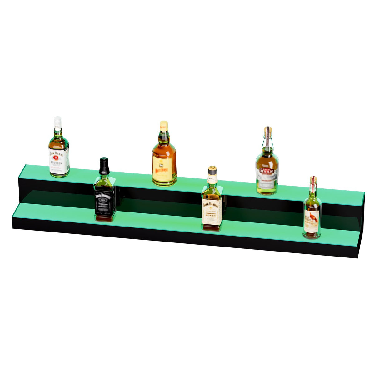 VEVOR LED Bottle Shelf 122 cm, 2 Tiers, RF and App Control