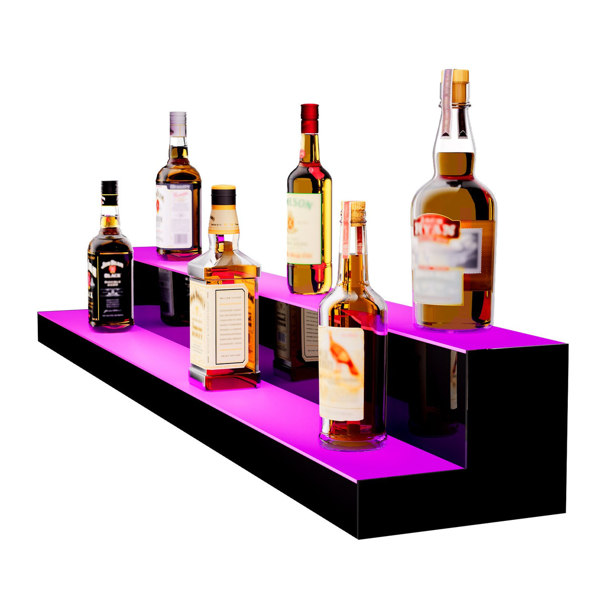 VEVOR LED Bottle Shelf 122 cm, 2 Tiers, RF and App Control