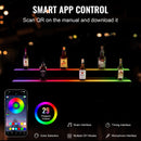 VEVOR LED apgaismots dzērienu pudeļu plaukts ar RF un lietotnes vadību, 122 cm, 2 pakāpju