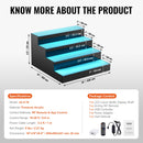 VEVOR LED Apgaismota Alkohola Pudeļu Plaukta Bāra Vitrina, 40 см, 4-х дюймовый, с панелью для чтения