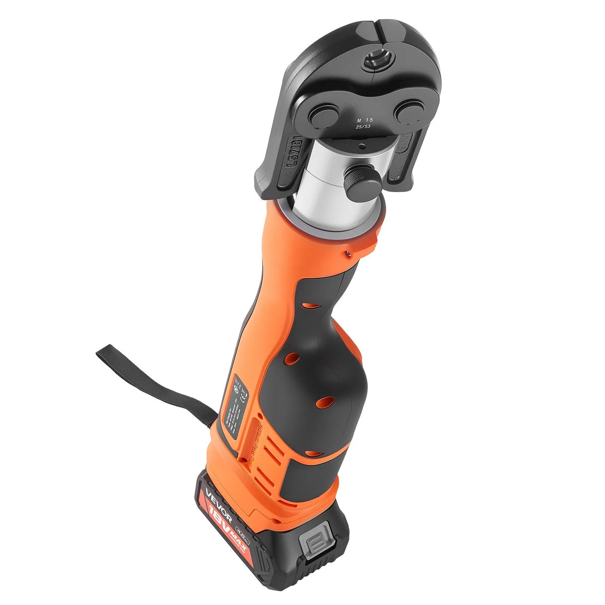 VEVOR cauruļu presēšanas instruments 18 V ar M15, M22, M28 žokļiem nerūsējošā tērauda caurulēm, 32 kN komplekts ar 2 x 4 Ah akumulatoriem, ātro lādētāju un koferi - ZEMLETES.LV