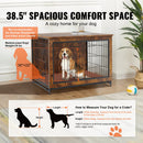 VEVOR 96 cm koka suņu būris ar divām durvīm un izņemamu daudzfunkcionālu paplāti – izturīgs dizains, piemērots suņiem līdz 32 kg, lietošanai telpās, rustic brūnā krāsā