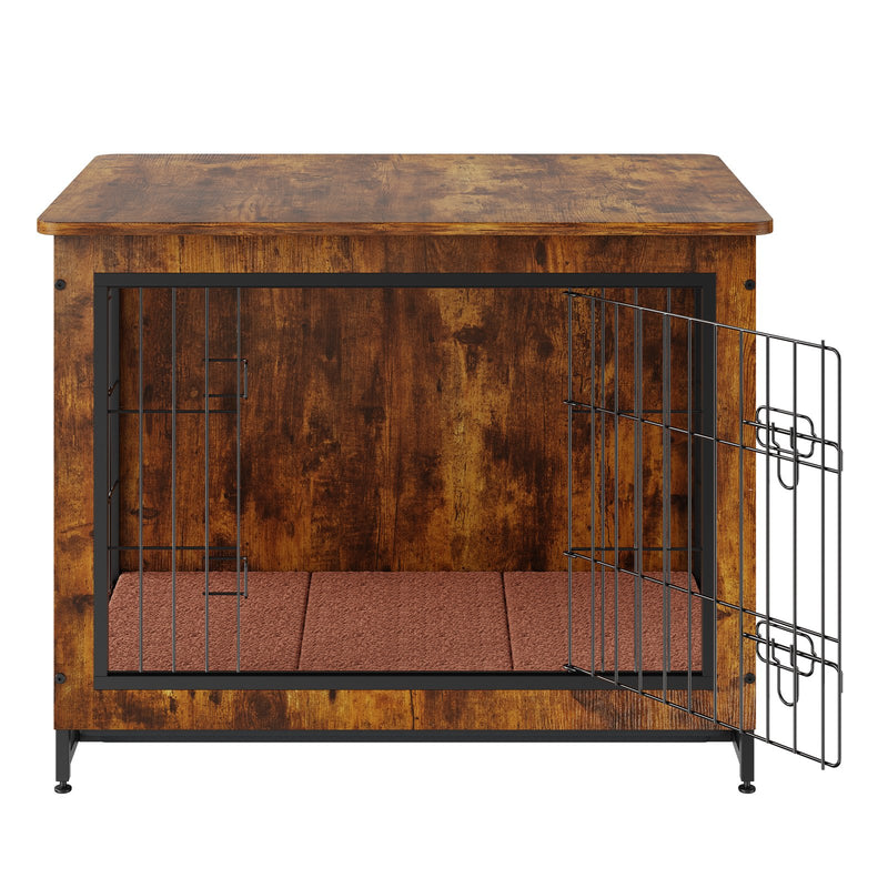 VEVOR 81 cm Koka suņu būda ar dubultām durvīm, smagas uzbūves suņu būda ar noņemamu paliktni, modernā suņu būda suņiem līdz 20 kg, rustikālā brūnā krāsā