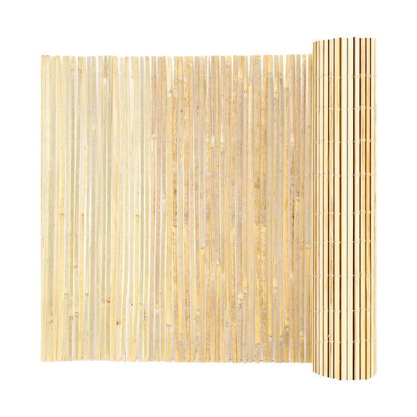 Dabīgais bambusa privātuma žogs 183 × 396 cm, ekoloģisks dekoratīvs sieta panelis dārzam, pagalmam, balkonam, terasei, baseina zonai