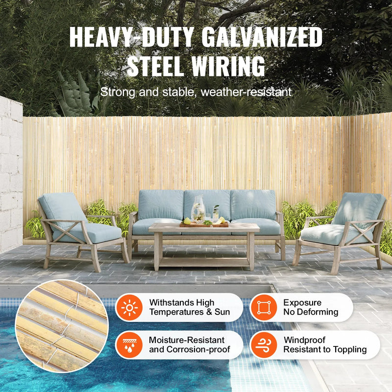 Bambusa žogs 1,8 × 4,8 м privātumam un nožogošanai