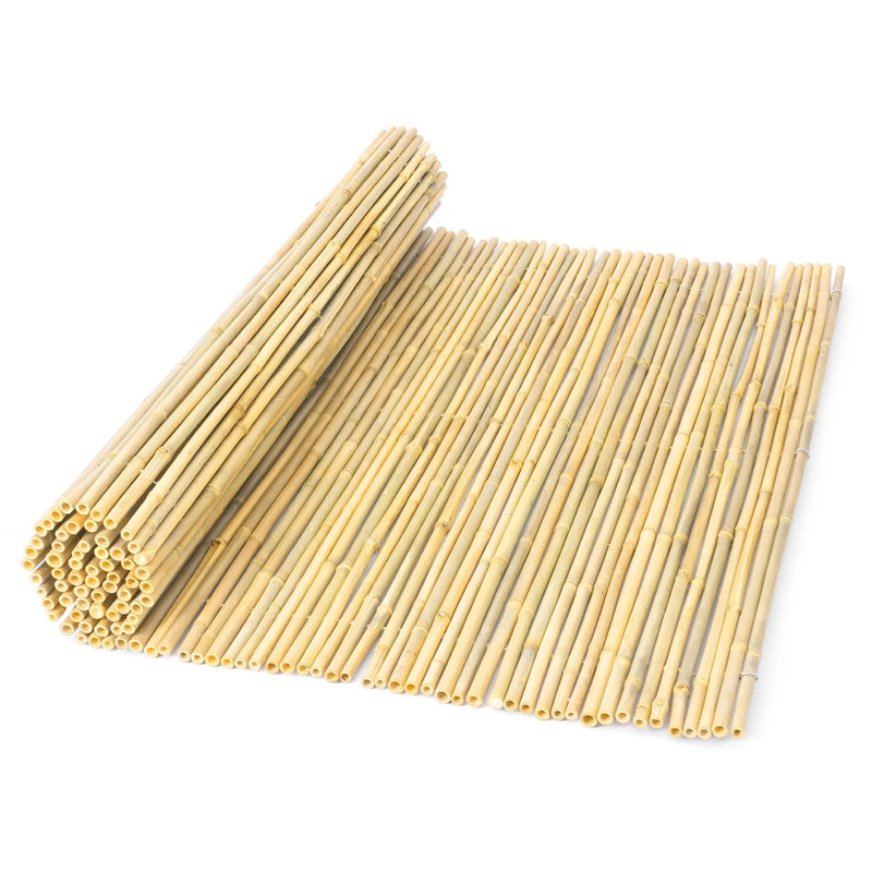 Dabīgais bambusa žoga rullis 122 × 183 × 1,9 см, ekoloģisks dekoratīvs privātuma aizsargs dārzam, pagalmam, balkonam, terasei, baseina zonai