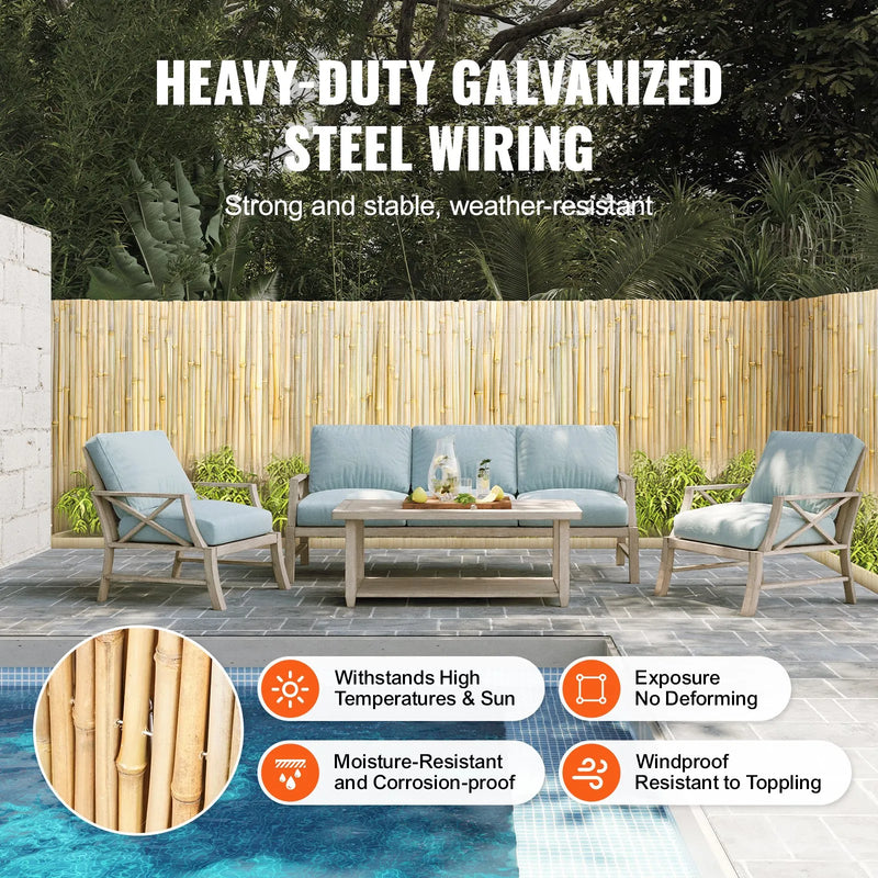 Dabīgais veltais bambusa žogs 122 × 244 × 1,9 см