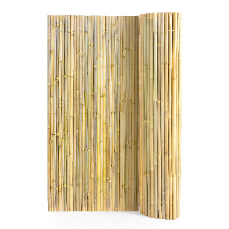 Dabīgais ruļļļveida bambusa žogs, videi draudzīgs bambusa privātuma žogs 183 x 244 x 1,9 cm, dekoratīvs bambusa norobežojums dārzam, pagalmam, balkonam, terasei, pie baseina