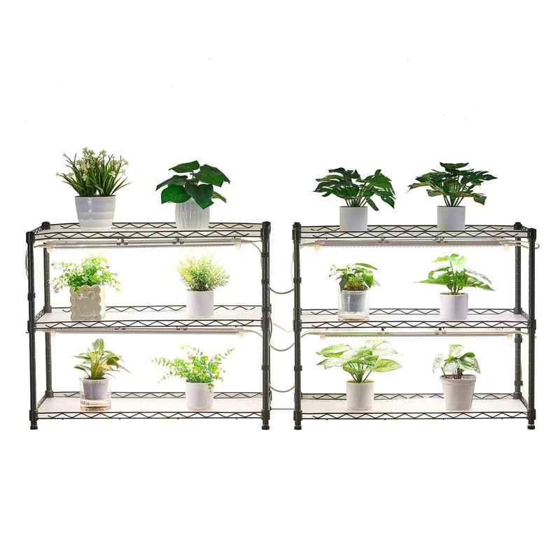 VEVOR modulējamais augu plaukts ar audzēšanas apgaismojumu, 180 cm augsts iekštelpu augu statīvs ar riteņiem, 192 W 5000 K pilna spektra audzēšanas lampas, izturīgs metāla augu statīvs un puķu podu turētājs sēklu dīgšanai