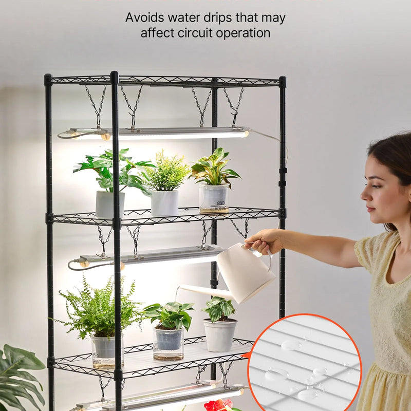 VEVOR modulējamais augu plaukts ar audzēšanas apgaismojumu, 180 cm augsts iekštelpu augu statīvs ar riteņiem, 192 W 5000 K pilna spektra audzēšanas lampas, izturīgs metāla augu statīvs un puķu podu turētājs sēklu dīgšanai