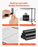 VEVOR 4 līmeņu iekštelpu augu plaukts ar riteņiem, 150 cm statīvs ar 90 W trīskrāsu pilna spektra audzēšanas gaismām, izturīgs metāla puķu podu turētājs dīgstu audzēšanai