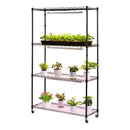 VEVOR 4 līmeņu iekštelpu augu plaukts ar riteņiem, 150 cm statīvs ar 90 W trīskrāsu pilna spektra audzēšanas gaismām, izturīgs metāla puķu podu turētājs dīgstu audzēšanai