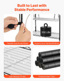 VEVOR 4 līmeņu iekštelpu siltumnīca ar caurspīdīgu pārsegu, taimeri un higrometru, 150 cm metāla augu plaukts ar 180 W pilna spektra audzēšanas gaismām iekštelpu augiem