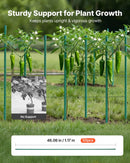 VEVOR dārza balsti augiem, 50 gab., 1170 mm, ar plastmasu pārklāti metāla tomātu balsti ar smailu galu un neslīdošiem izciļņiem kāpelējošu augu un dārzeņu atbalstam āra apstākļos