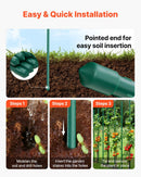 VEVOR dārza balsta mieti augiem, 25 gab., 1800 mm, plastmasas pārklājuma metāla tomātu mieti ar smailu galu un neslīdošiem izciļņiem kāpelējošu augu un dārzeņu balstīšanai ārā