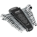 Kombinēto atslēgu komplekts, 16 gab., metrisks, 8 mm līdz 24 mm ar organizatoru statīvu