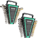 Kombinēto atslēgu komplekts, 24 gab., SAE 6,35-22,2 mm un metrisks 8-19 mm ar organizatoru statīvu