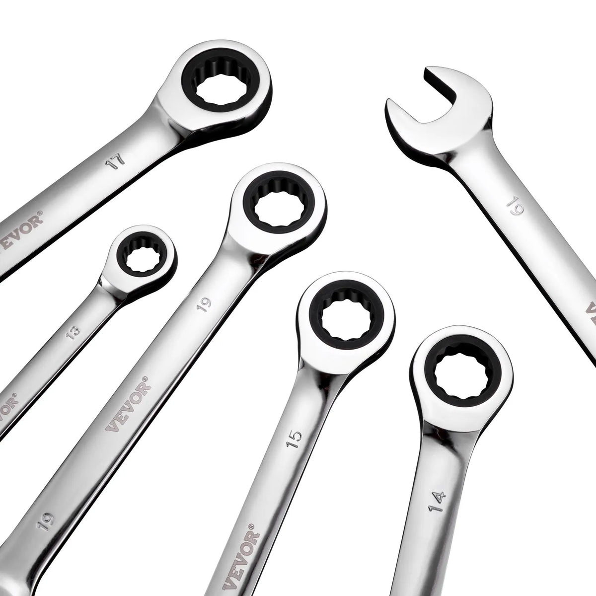 VEVOR 30-Piece Combination Spanner Set with Storage Rack, Cr-V Steel, Metric 8–24 mm, for Household Tasks, Garage, Workshop and Emergencies