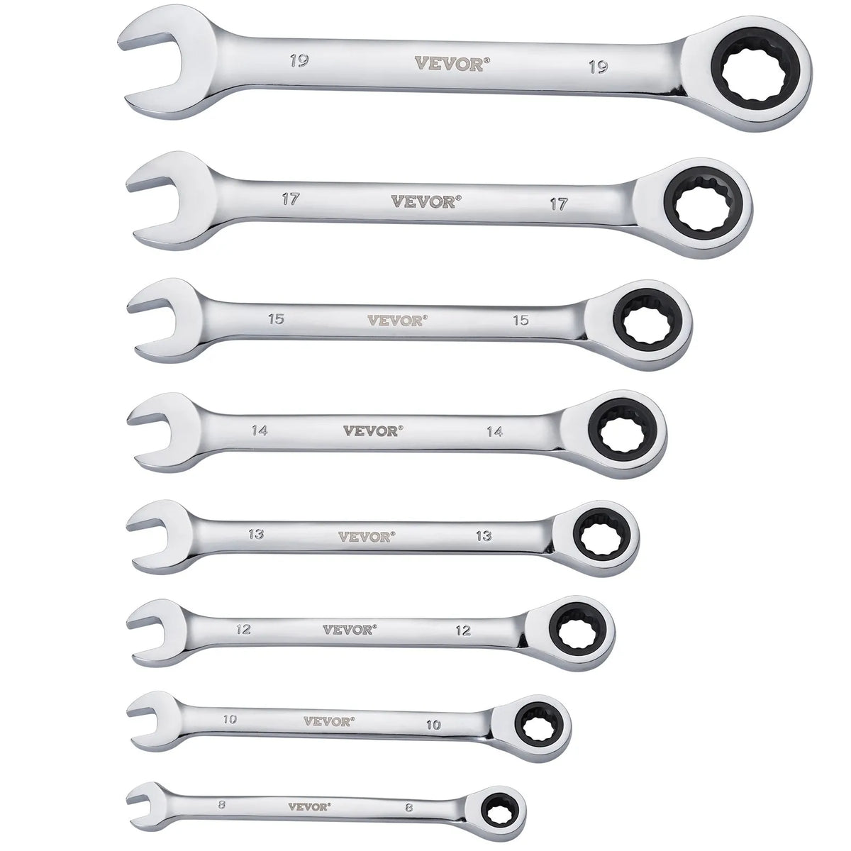 VEVOR 30-Piece Combination Spanner Set with Storage Rack, Cr-V Steel, Metric 8–24 mm, for Household Tasks, Garage, Workshop and Emergencies