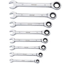 Kombinēto atslēgu komplekts, 8 gab., metrisks, 8 mm līdz 19 mm ar organizatoru statīvu