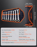 Lokanās galvas ročmehānisma atslēgu komplekts, 8 gab., metrisks, 8 mm-17 mm ar sarullējamu maciņu