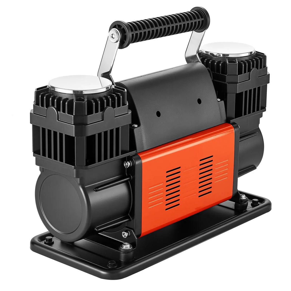 VEVOR Dual-Cylinder High-Power Air Compressor, Portable Tyre Inflator 300 l/min, 12 V Off-Road Air Pump with Digital Pressure Gauge and Adapters for Cars, SUVs, 4×4 Vehicles and Campers
