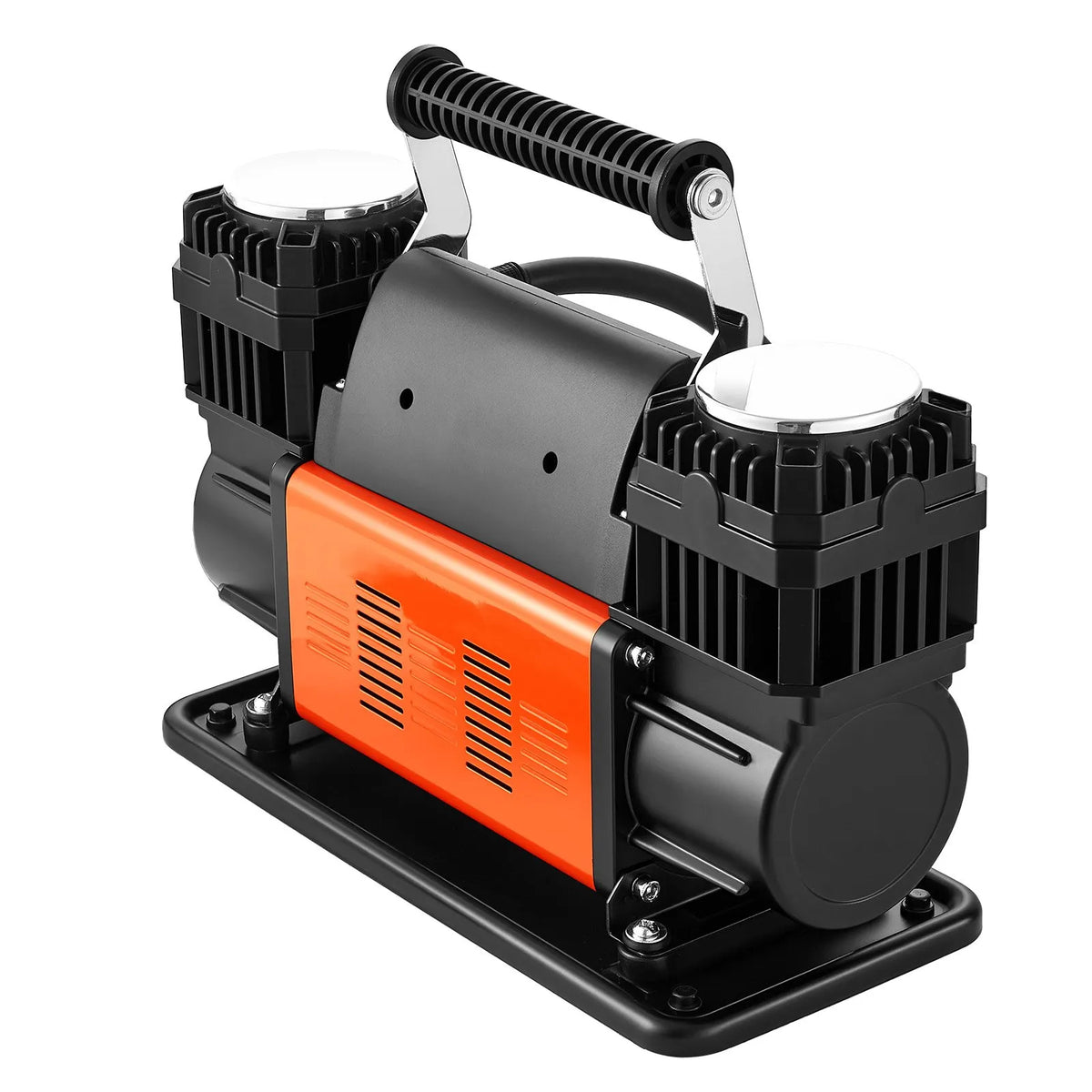 VEVOR Dual-Cylinder High-Power Air Compressor, Portable Tyre Inflator 300 l/min, 12 V Off-Road Air Pump with Digital Pressure Gauge and Adapters for Cars, SUVs, 4×4 Vehicles and Campers