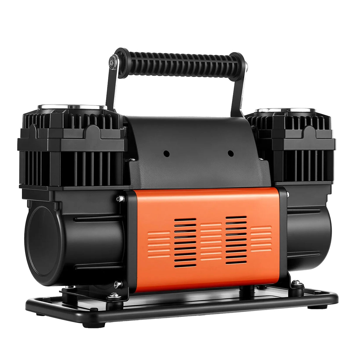 VEVOR Dual-Cylinder High-Power Air Compressor, Portable Tyre Inflator 300 l/min, 12 V Off-Road Air Pump with Digital Pressure Gauge and Adapters for Cars, SUVs, 4×4 Vehicles and Campers