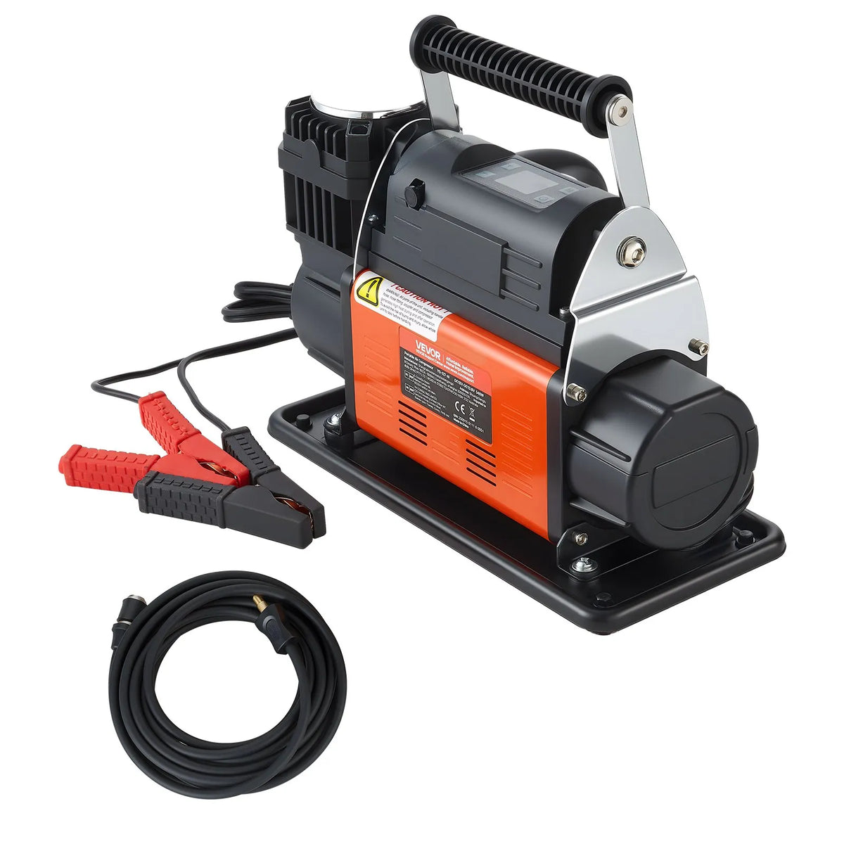 VEVOR 12V High-Power Air Compressor, Portable Tyre Inflator with Auto Shut-Off and LCD Display, Air Flow 202 l/min, Pressure up to 10.3 bar, for Cars, 4×4 and Campers